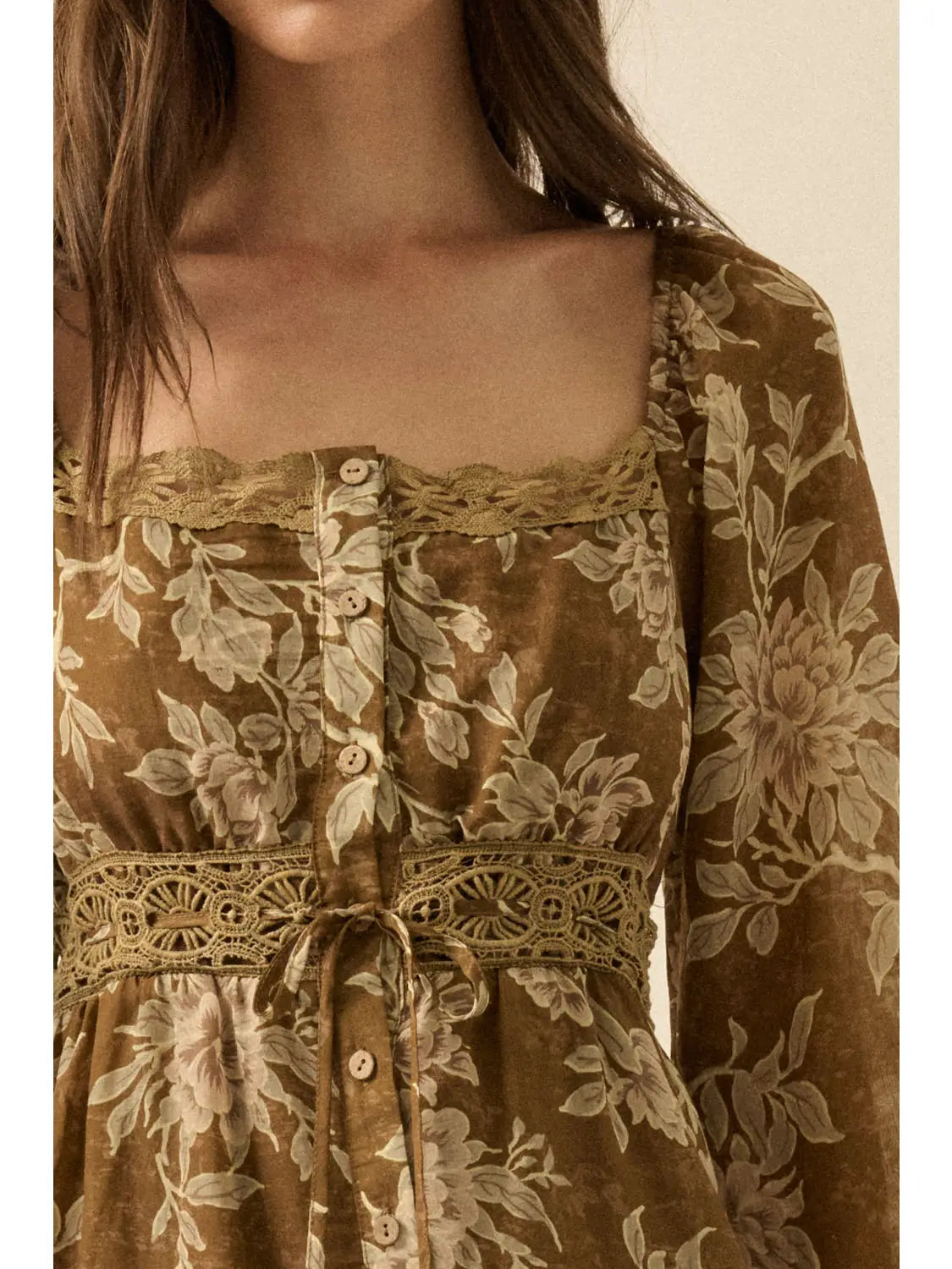 Floral Button-Front Maxi Dress