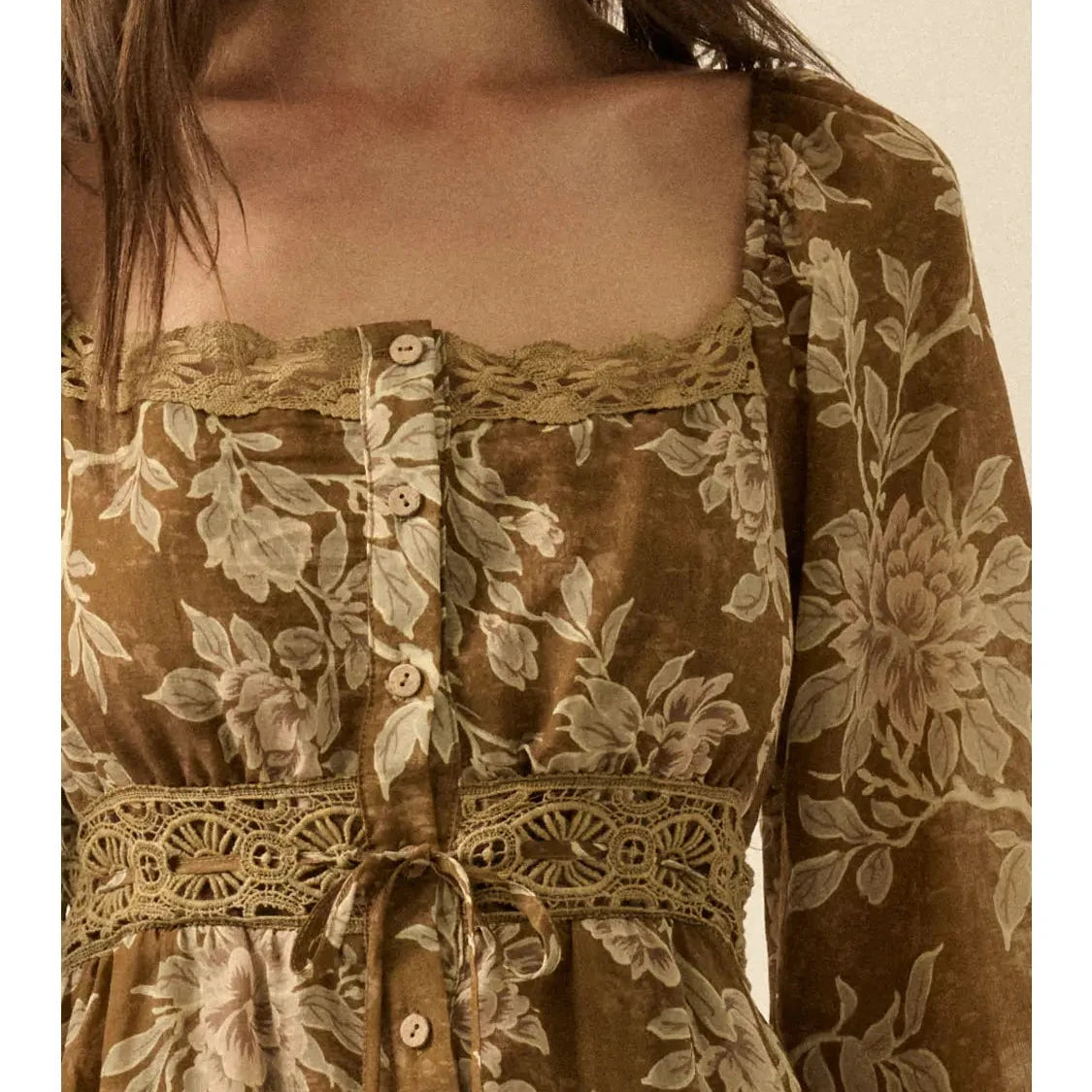 Floral Button-Front Maxi Dress