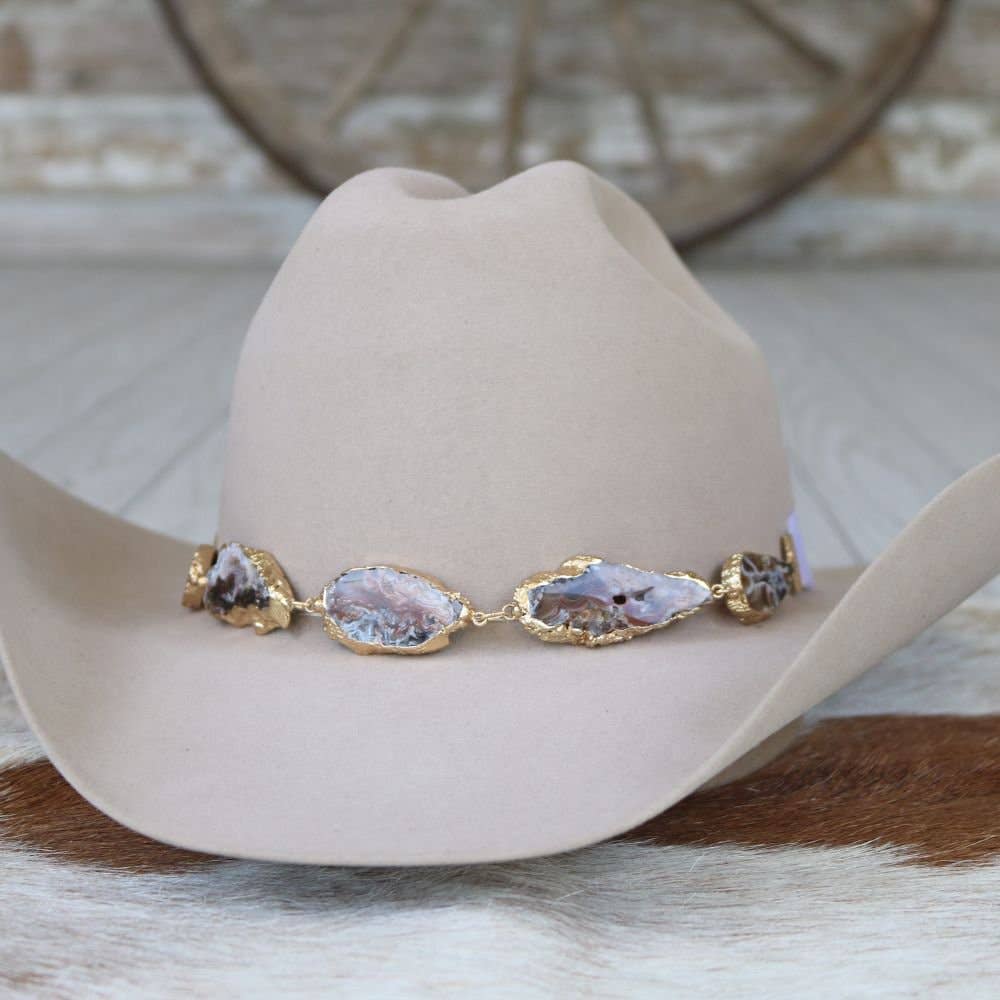 Geode Slice Beige Hat Band – Shiloh