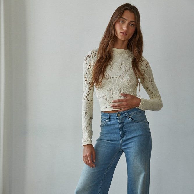 Jacquard Fishnet Layering Top