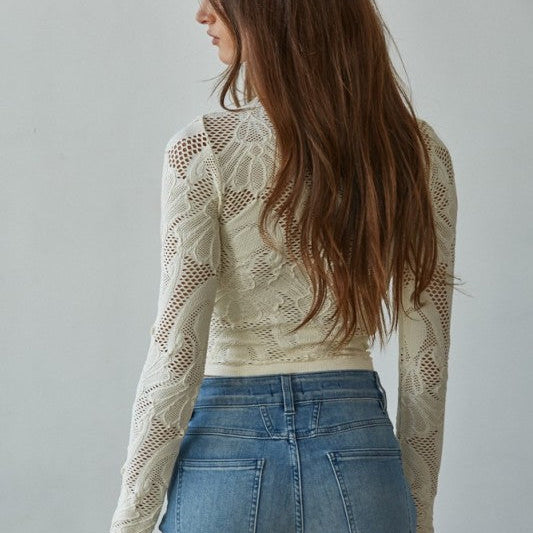 Jacquard Fishnet Layering Top
