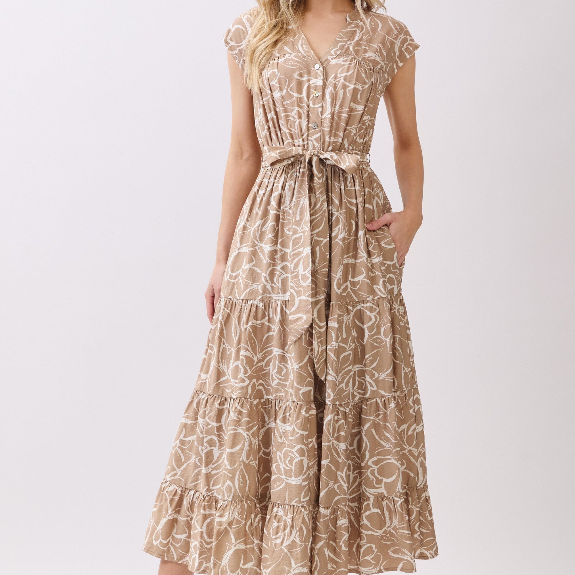 Sleeveless Tiered Maxi Dress