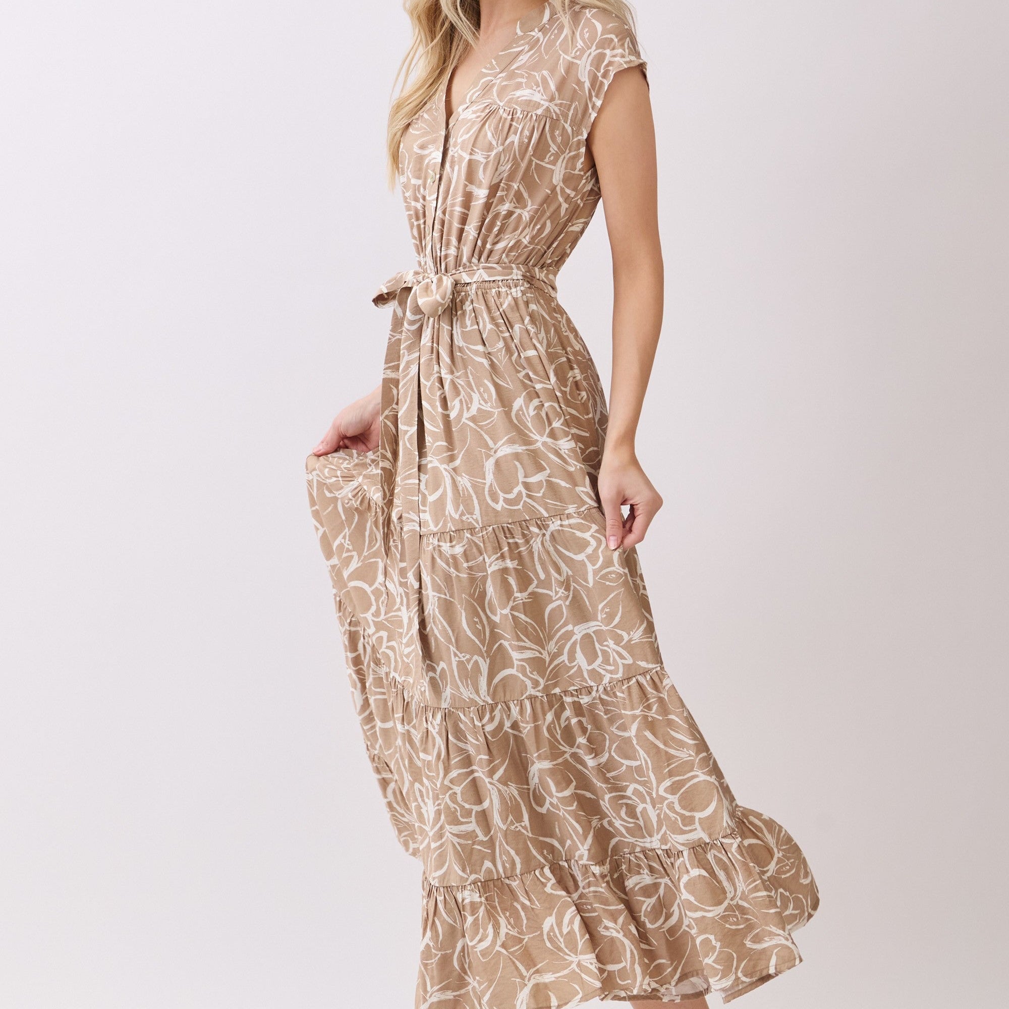 Sleeveless Tiered Maxi Dress