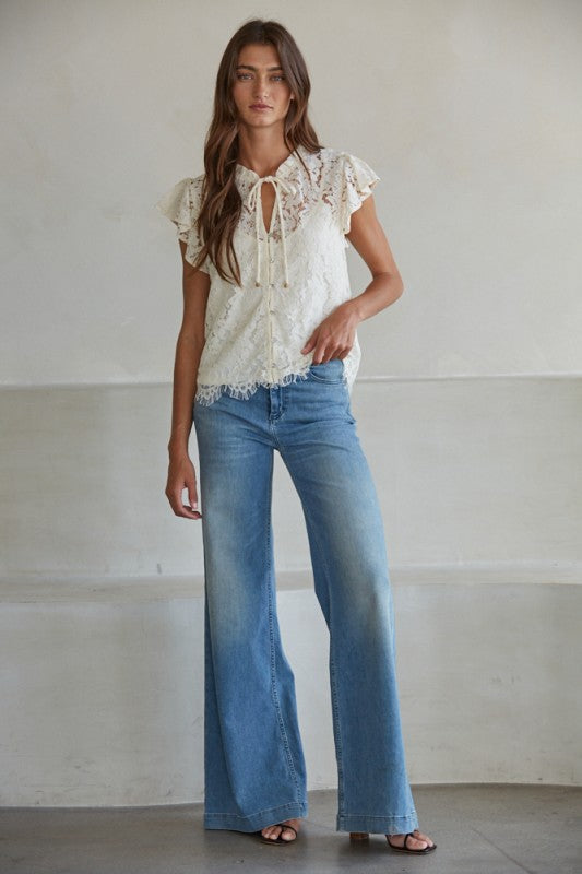 Niamh Lace Top | Feminine Western Boho Boutique Top
