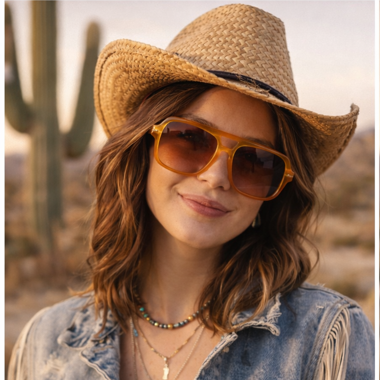 Amber Square Frame Glasses