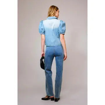 Western Denim Tie Top