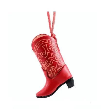 Western Leather Cowboy Boot Ornament