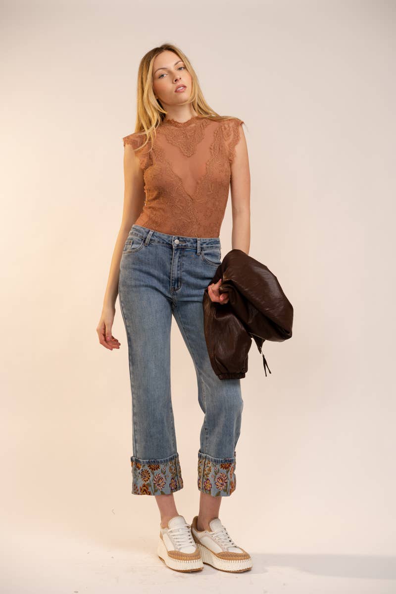 Mesh & Lace Mix Bodysuit