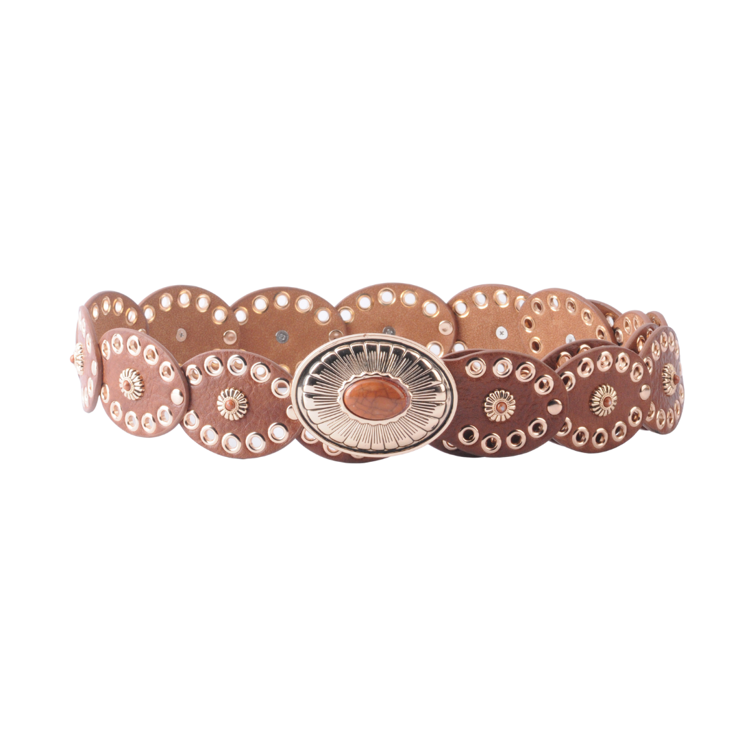 Golden Grommet Ovular Western Disc Belt