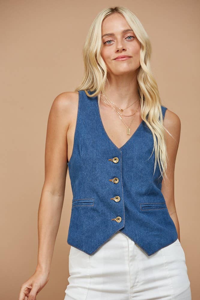 STRUCTURED DENIM VEST
