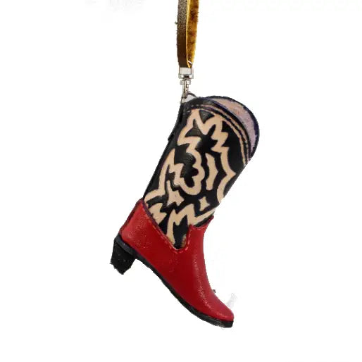 Western Leather Cowboy Boot Ornament