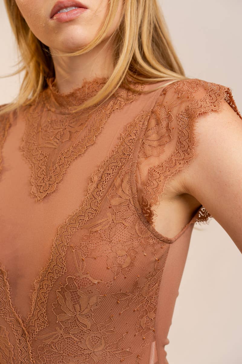 Mesh & Lace Mix Bodysuit