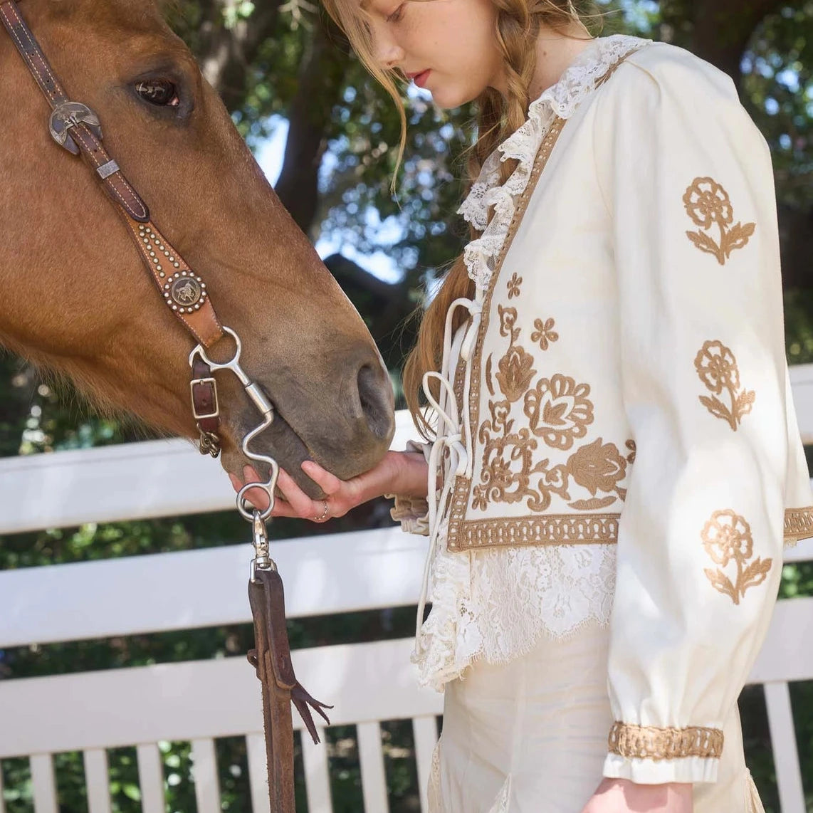 Embroidery Detail Long Sleeve Jacket