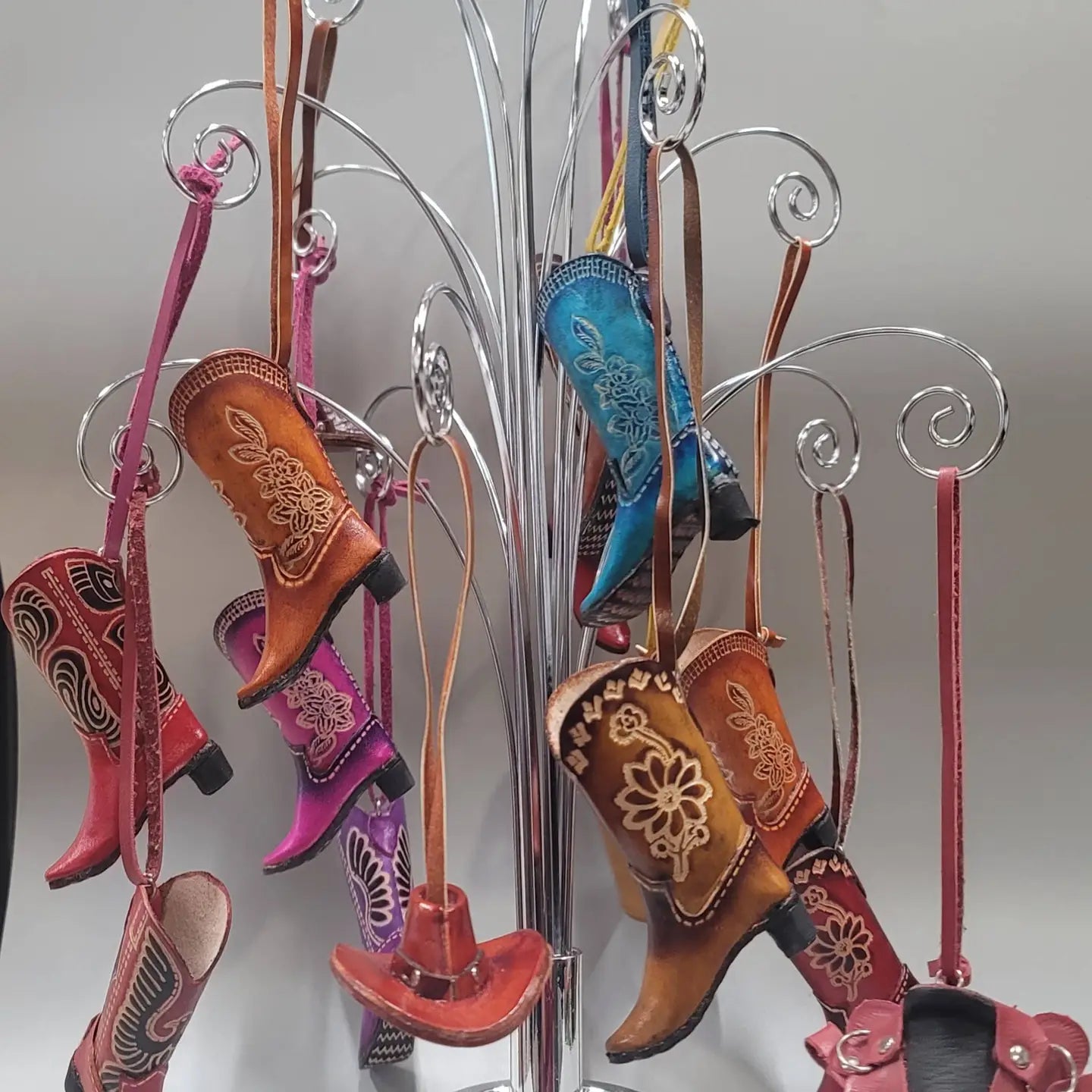 Western Leather Cowboy Boot Ornament