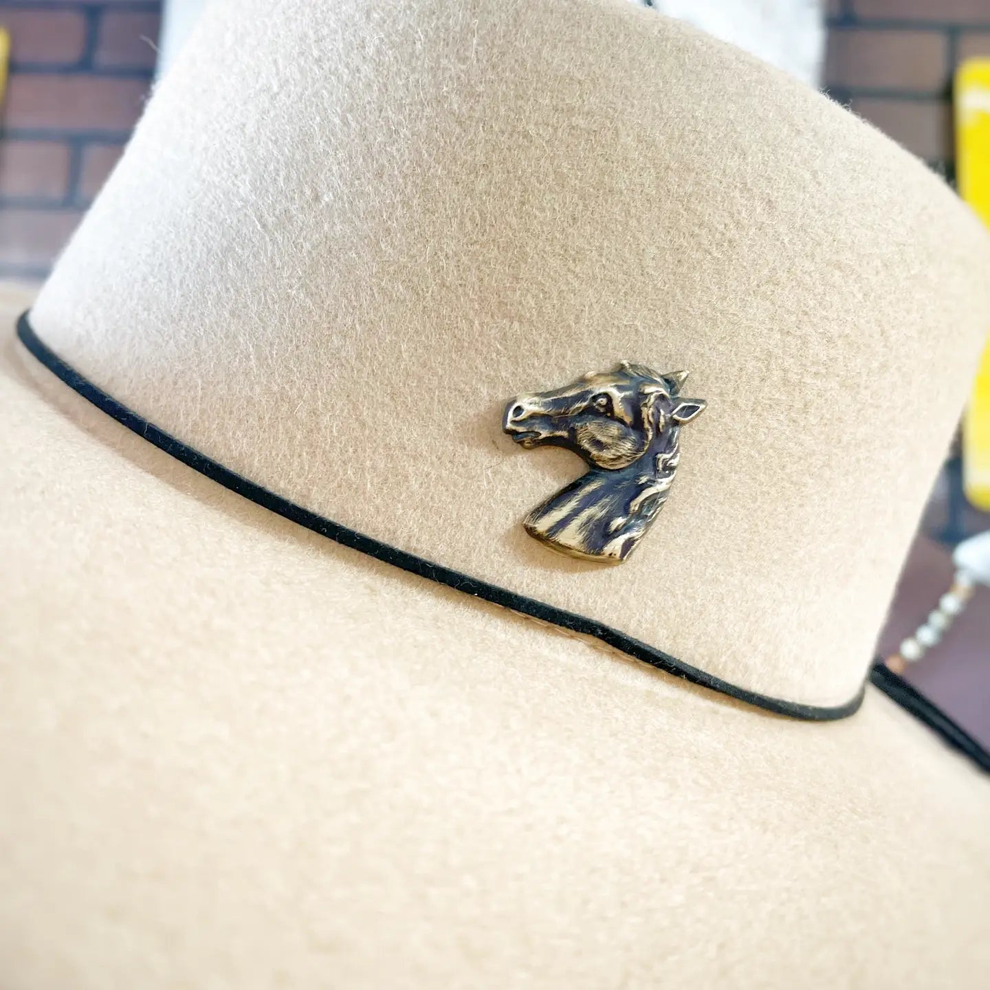 Brass Patina Horse Head Hat Pin