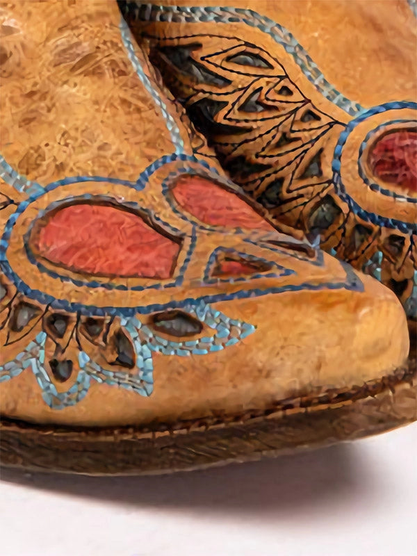 Bohemia Floral Zipper Knee Boots