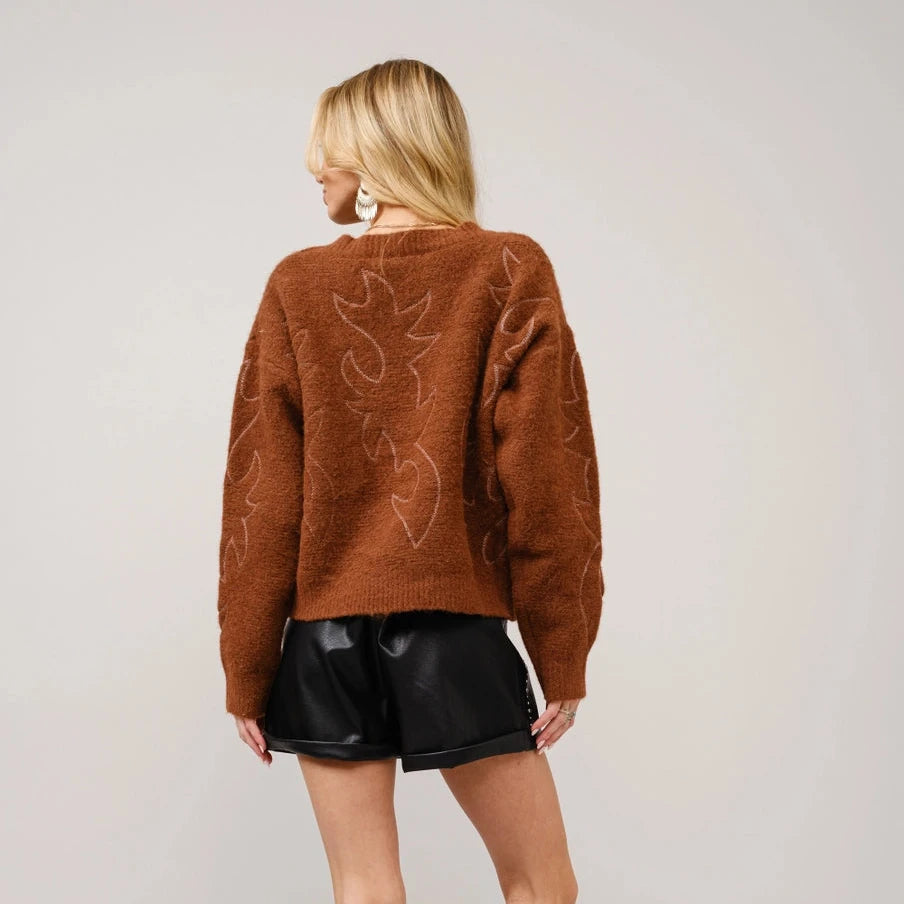 Boots Stitch Crew Neck Sweater
