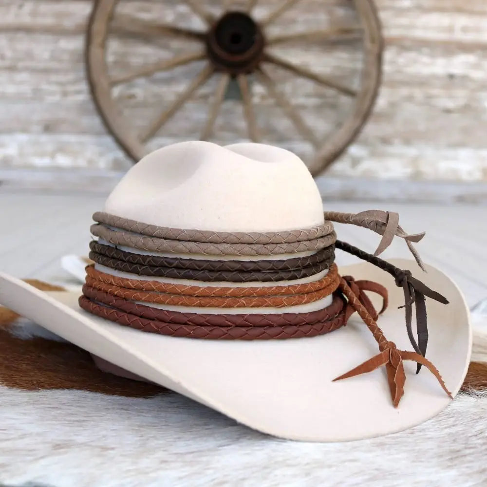 Braided Leather Hat Band Variety Pack – Earth Tones
