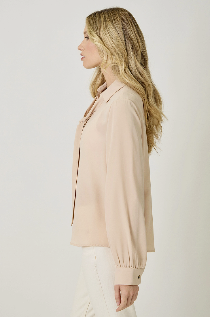 Detachable Tie Neck Button Down Shirt