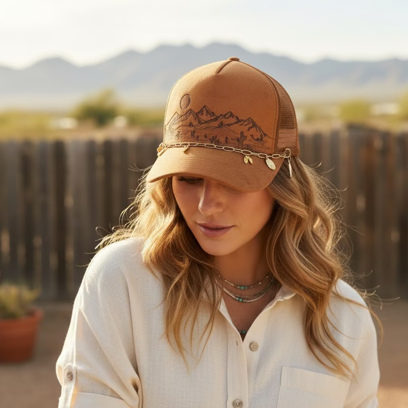 Mountain Moon Vegan Suede Trucker Hat