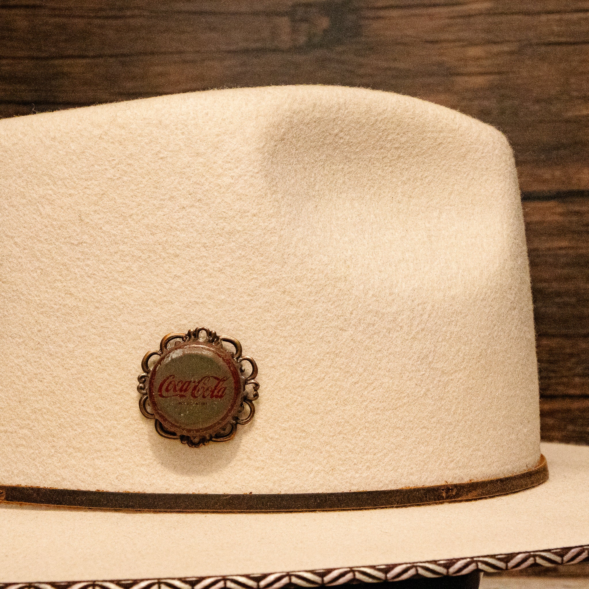 Antique Brass Coca-Cola Cap Pin