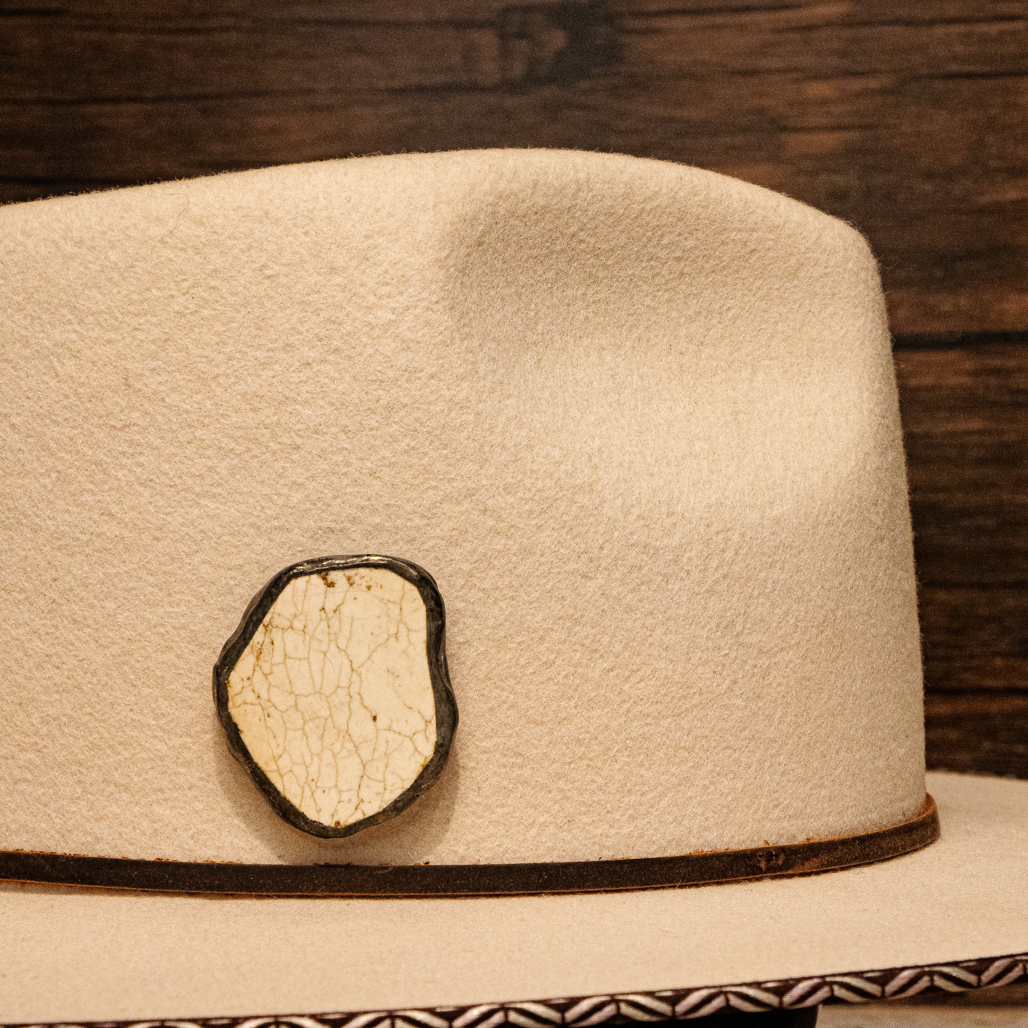 White Buffalo Turquoise Color Soldered Hat Pin Hat Bar