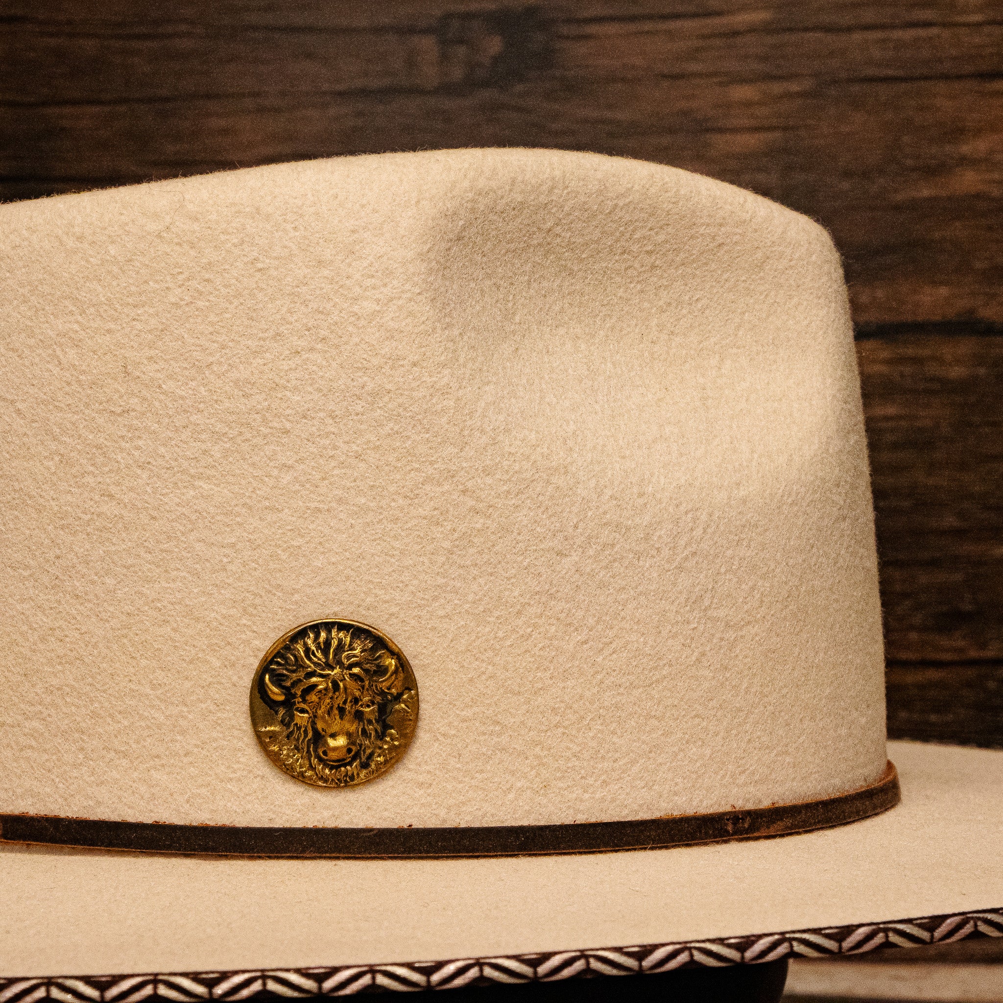 Western Brass Patina Buffalo Hat Pin