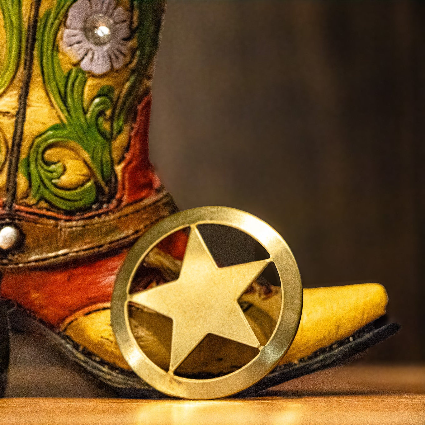 Aged Brass Western Star Hat Pin