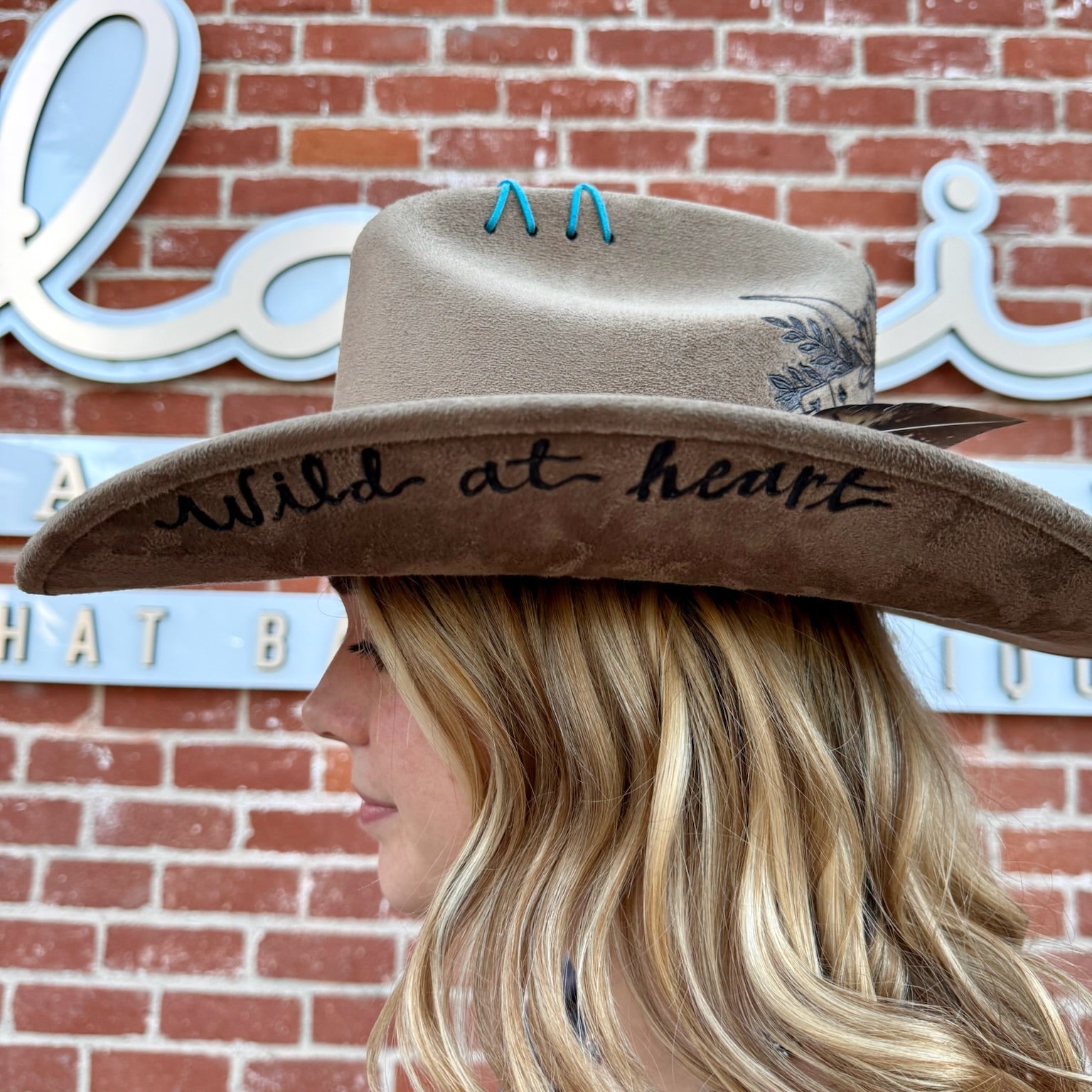 Longhorn Vegan Suede Cattleman Cowboy Hat