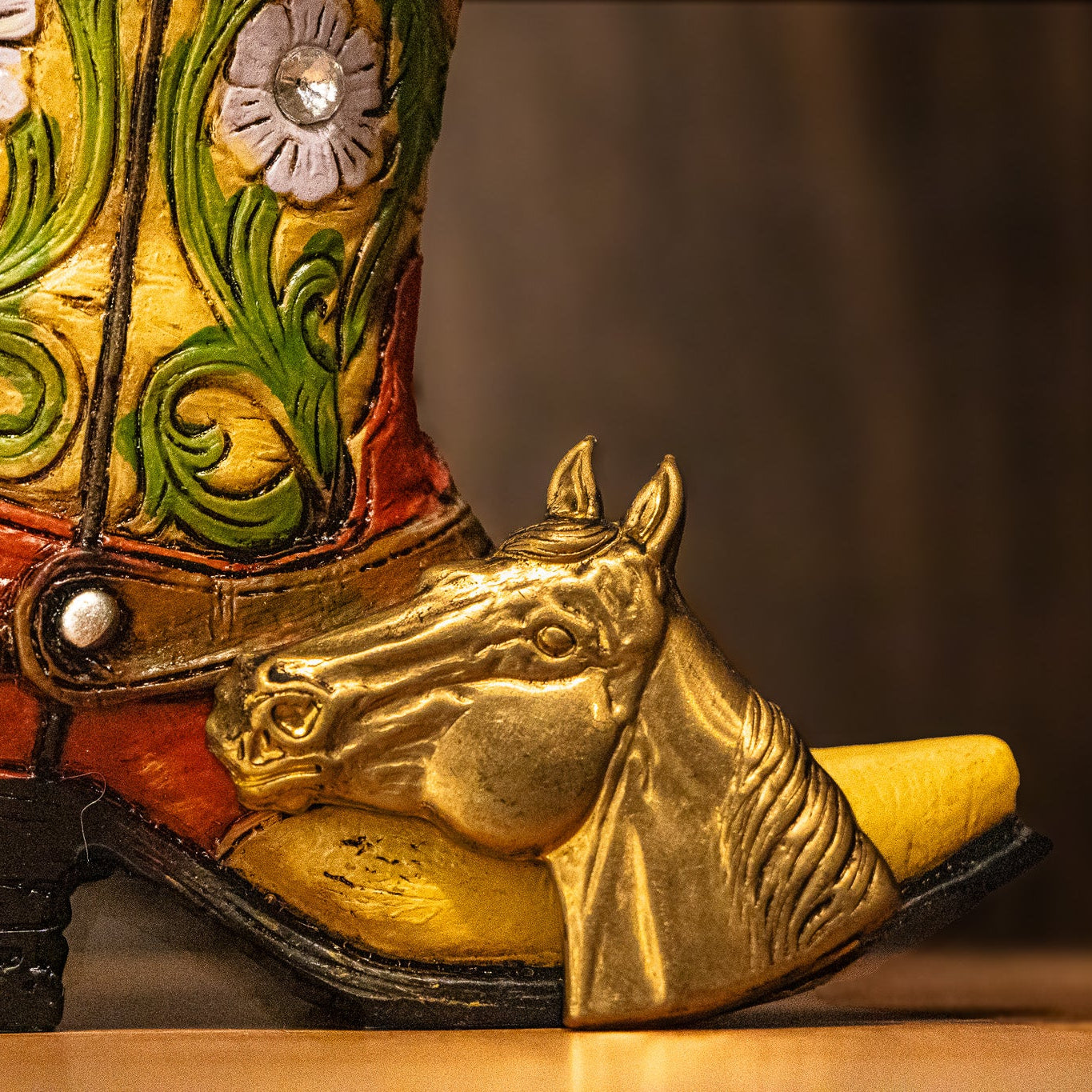 Brass Patina Western Horse Head Hat Pin