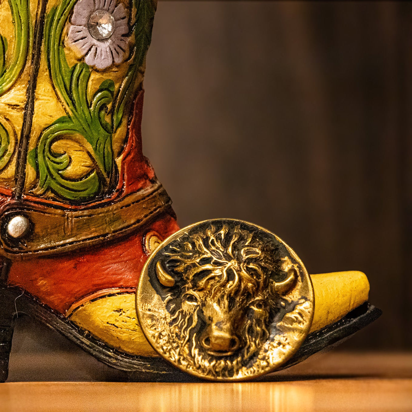 Western Brass Patina Buffalo Hat Pin