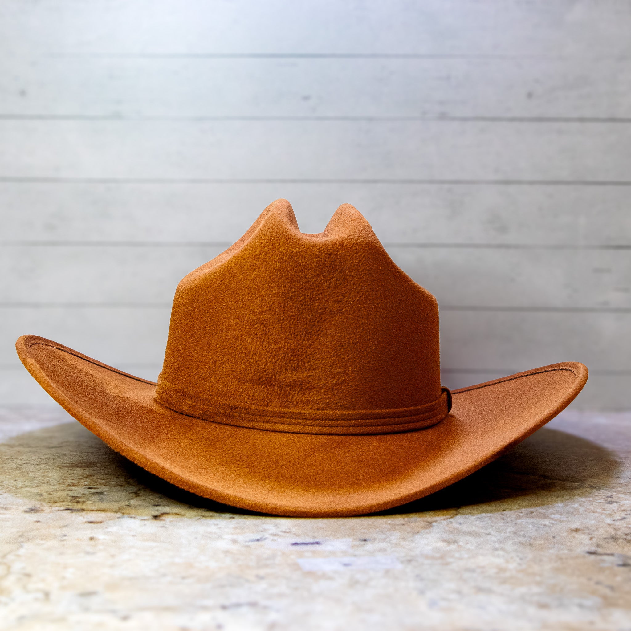 Vegan Suede Hat - Cowboy Cattleman Hat