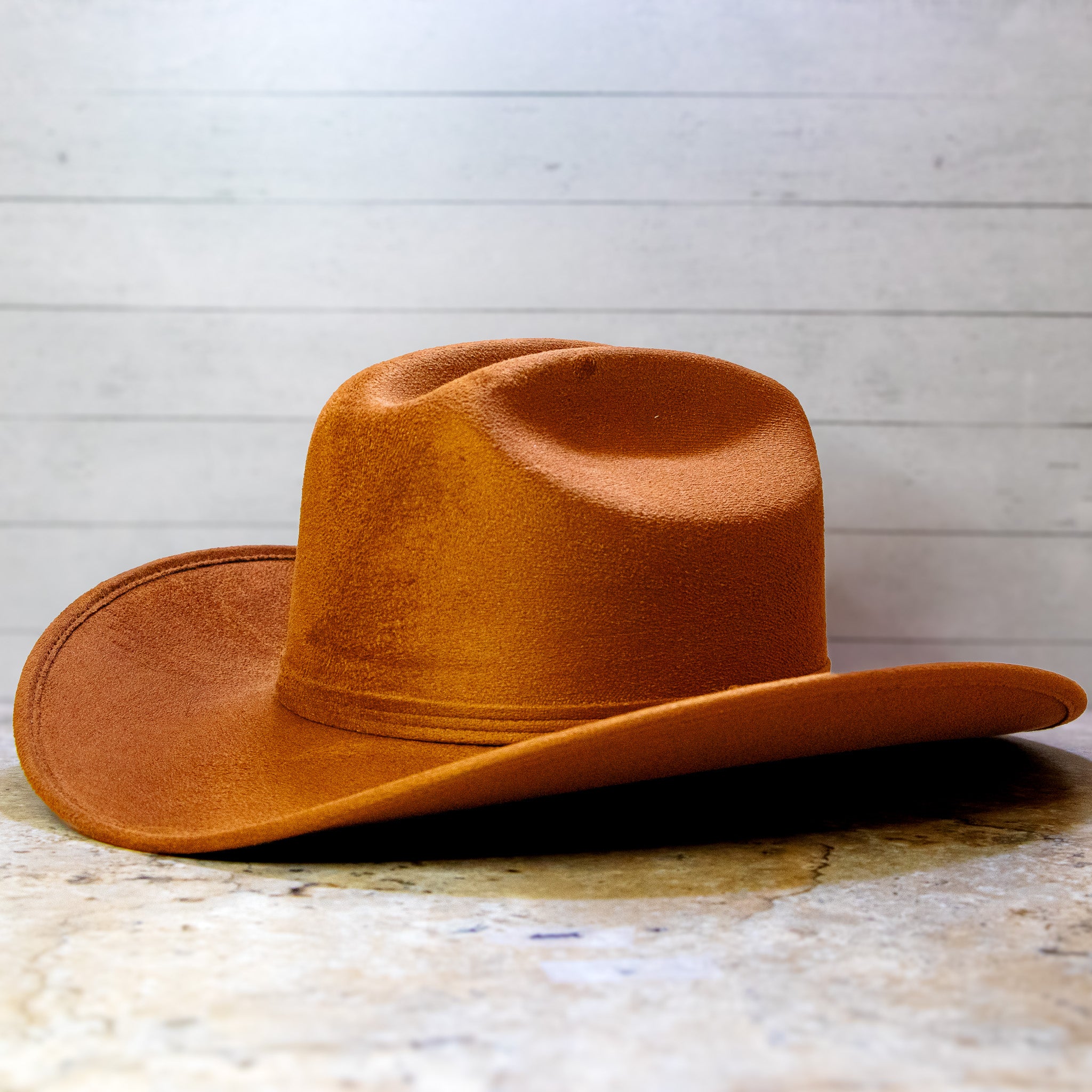 Vegan Suede Hat - Cowboy Cattleman Hat