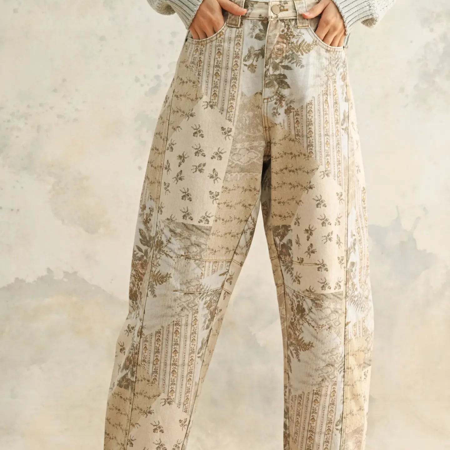 Printed Barrel Pants