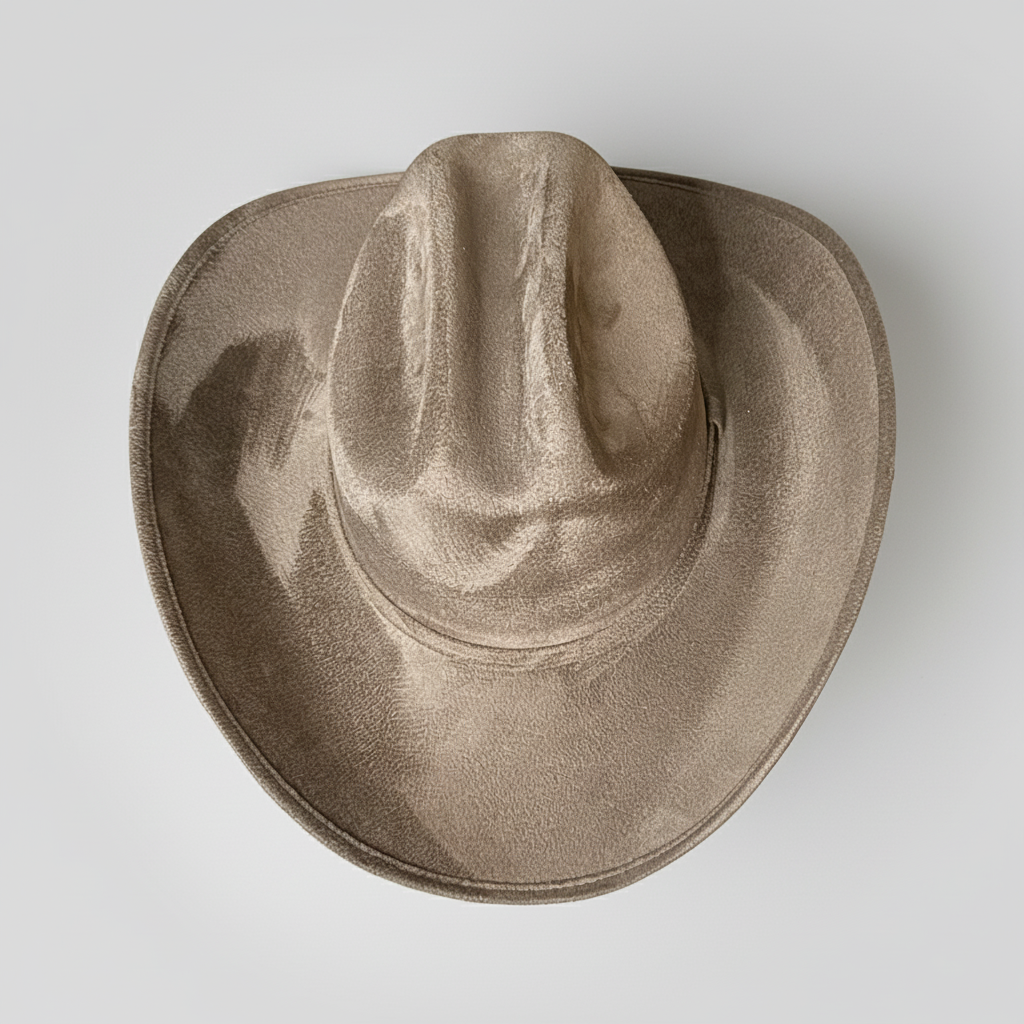 Vegan Suede Cowboy Hat - Cattleman Style Western Hat