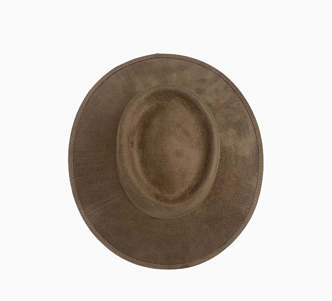 Vegan Suede Fedora - Crown Top