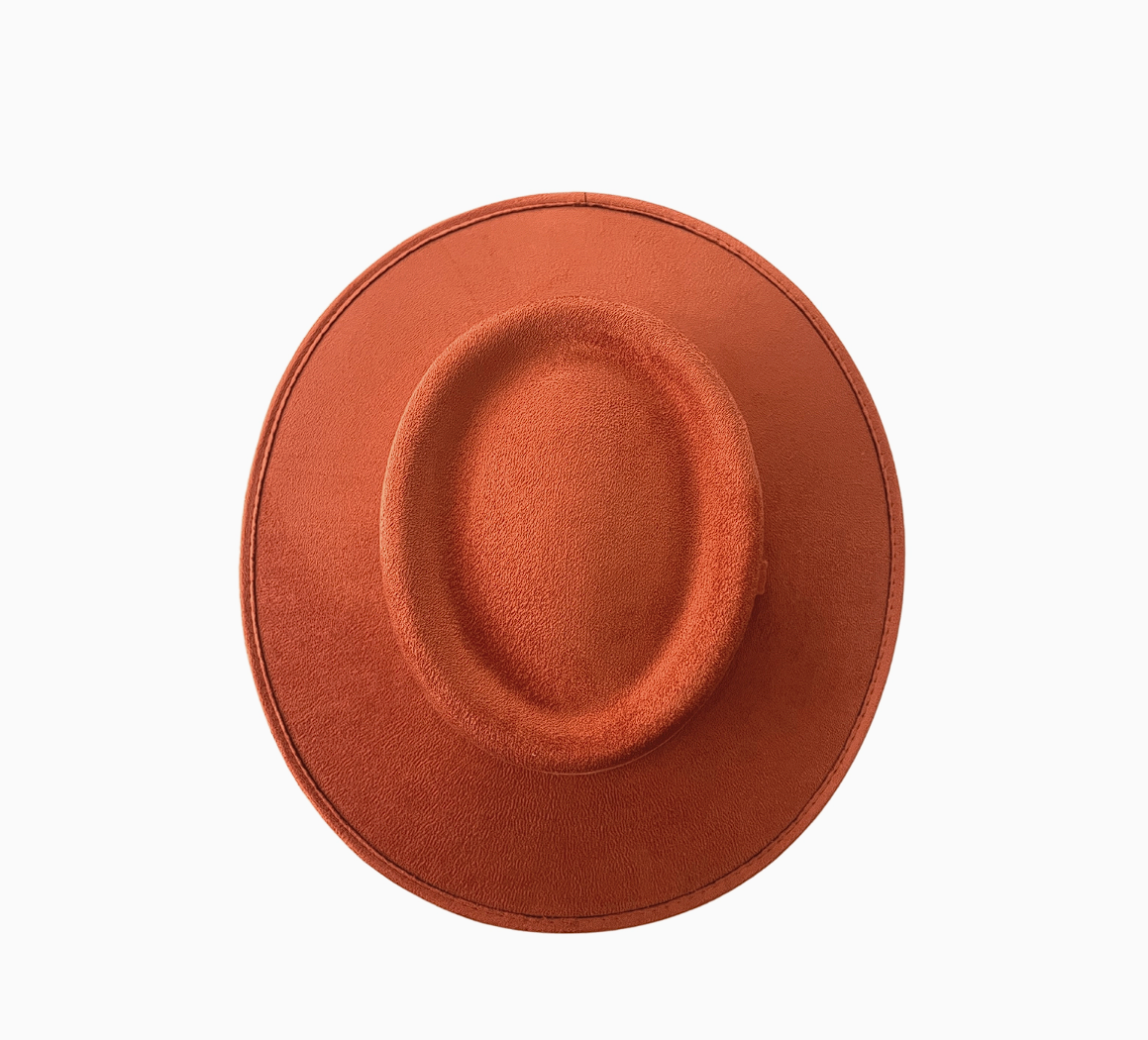 Vegan Suede Fedora - Crown Top