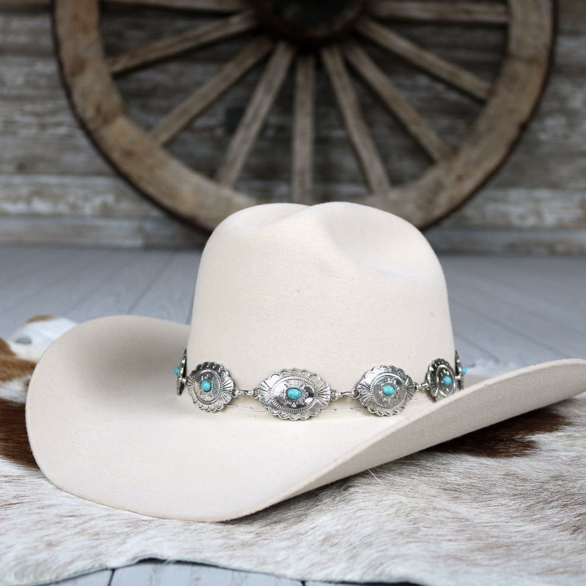 Scalloped Concho Hat Band