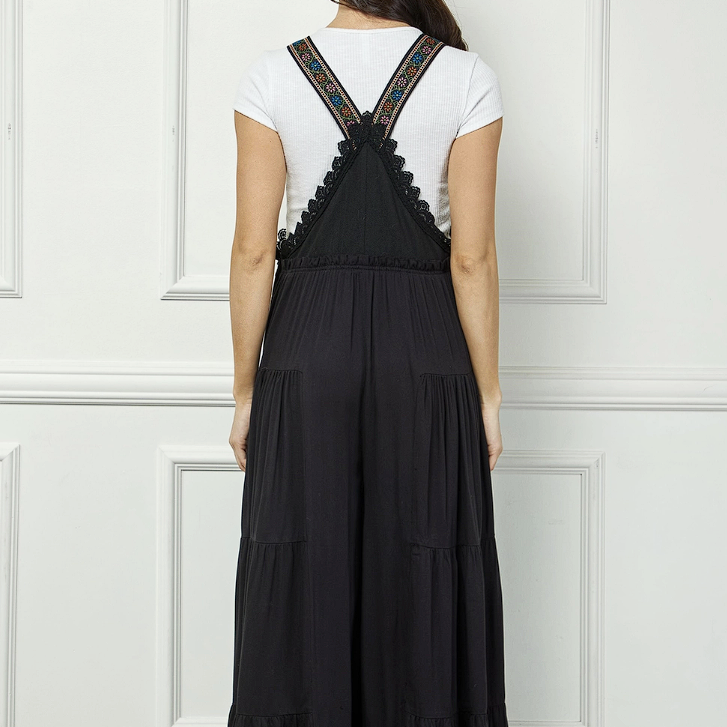 Embroidered Strap Flowy Jumpsuit