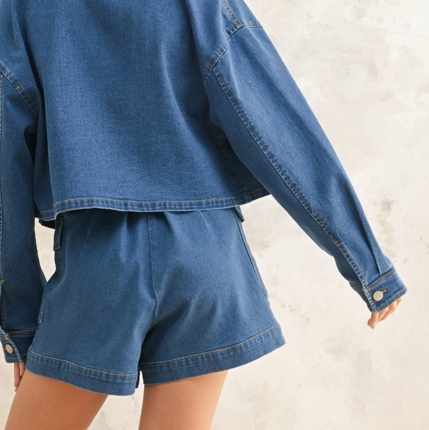 Denim Short with Self Belt