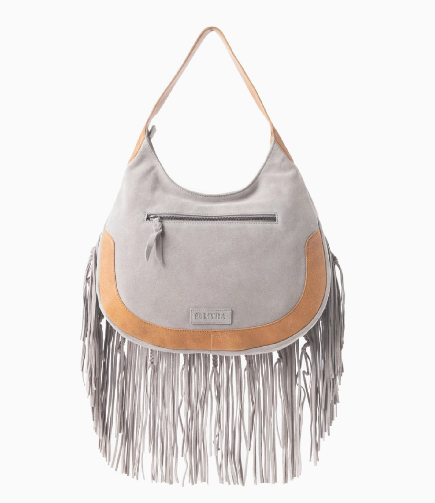 Sage Whisper Fringe Leather Bag - Pearl White