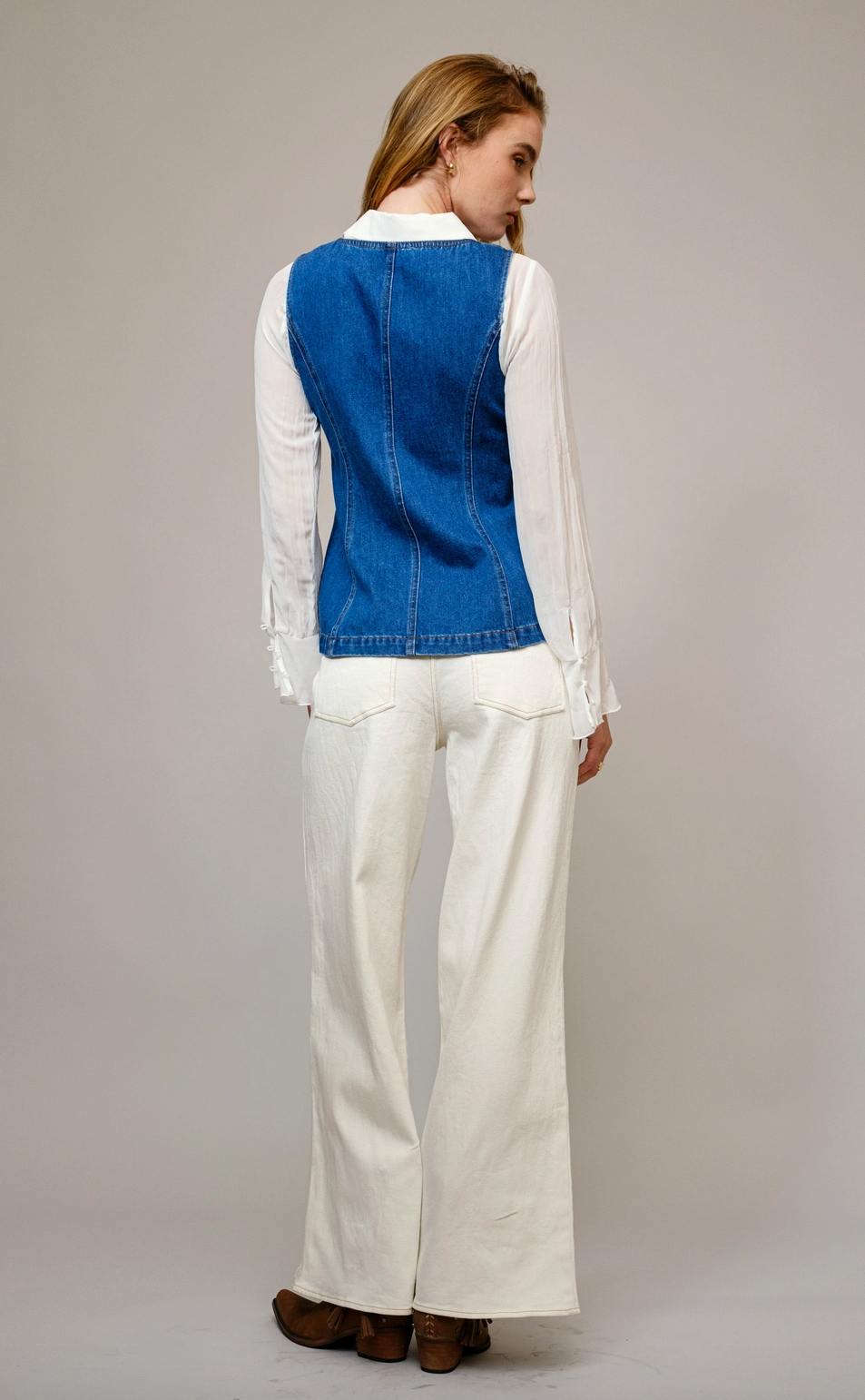 Gold Button Denim Vest