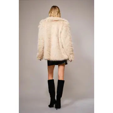 Shaggy Collared Faux Fur Coat
