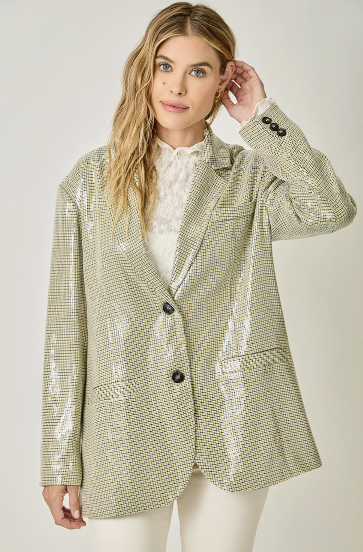 Shiny Oversized Sequin Blazer