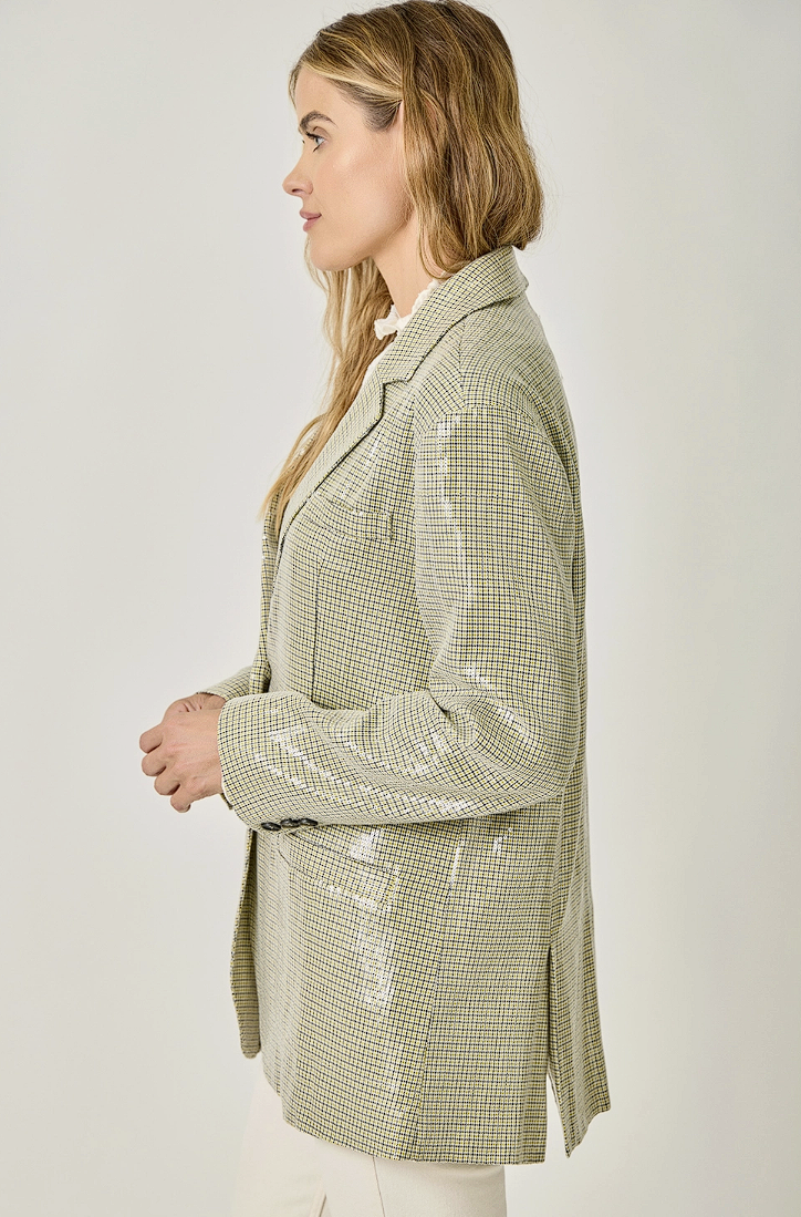 Shiny Oversized Sequin Blazer