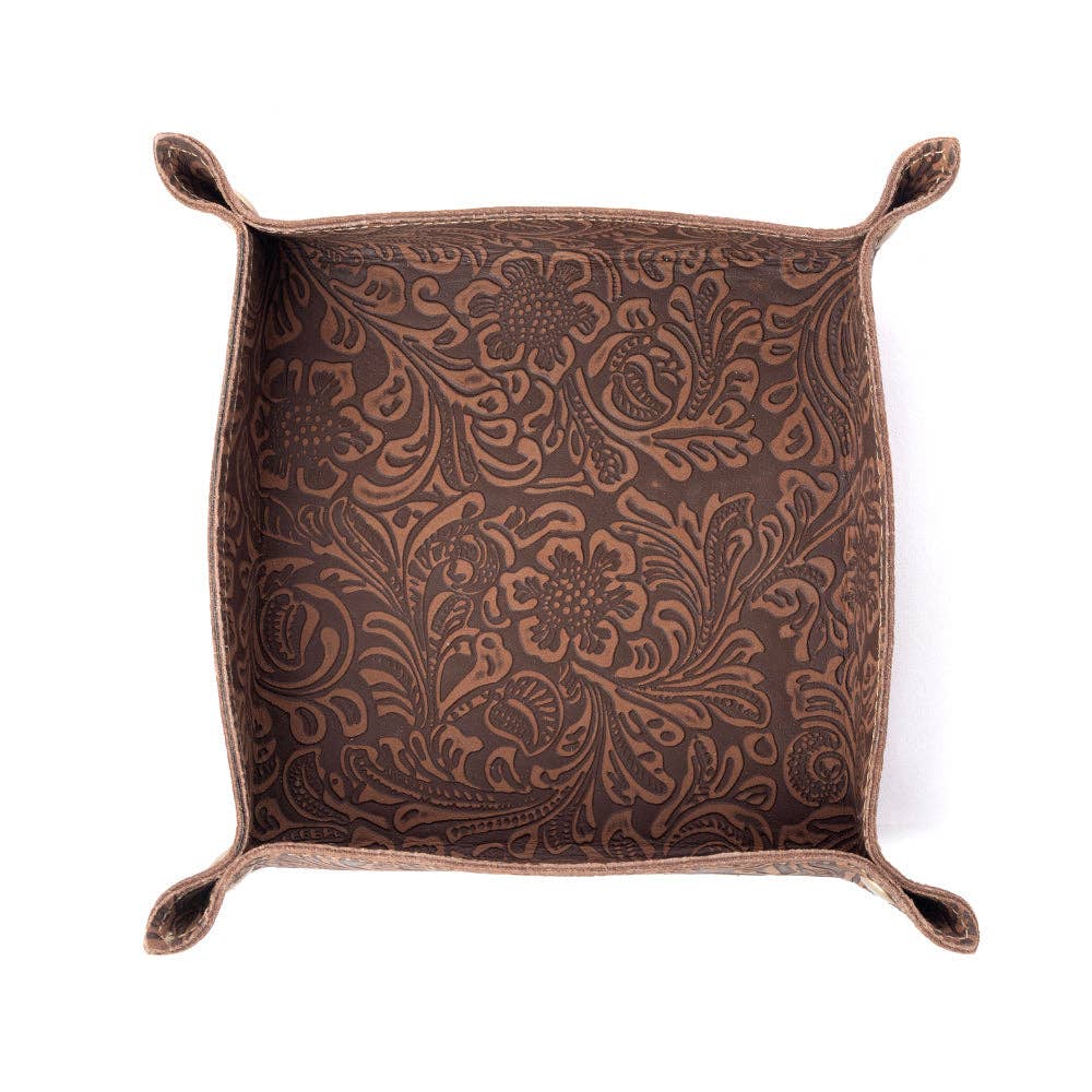 Copperwind Leather Tray in Mocha Cocoa