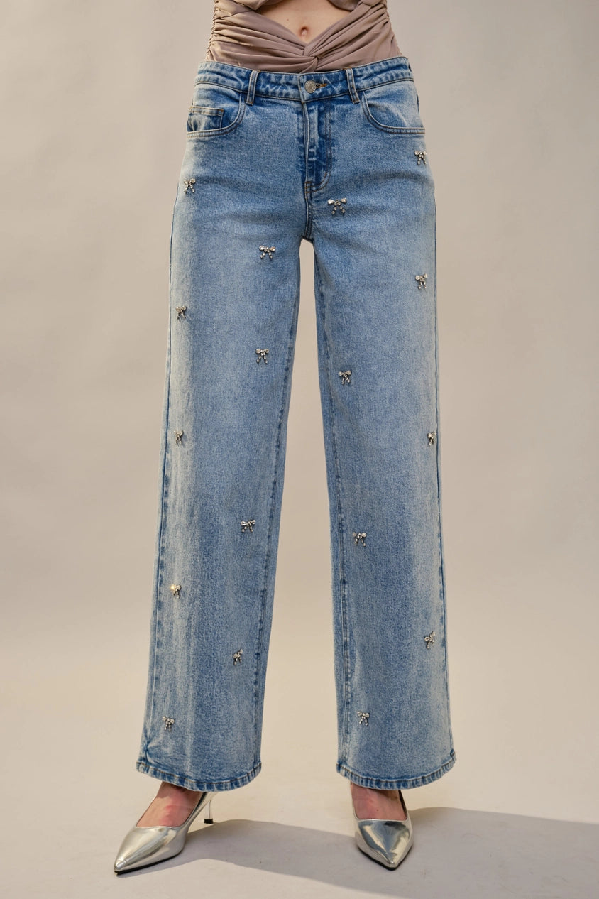 Bow Straight Leg Jeans