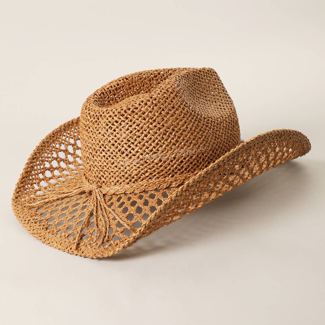 Coastal Paper Straw Cowboy Hat
