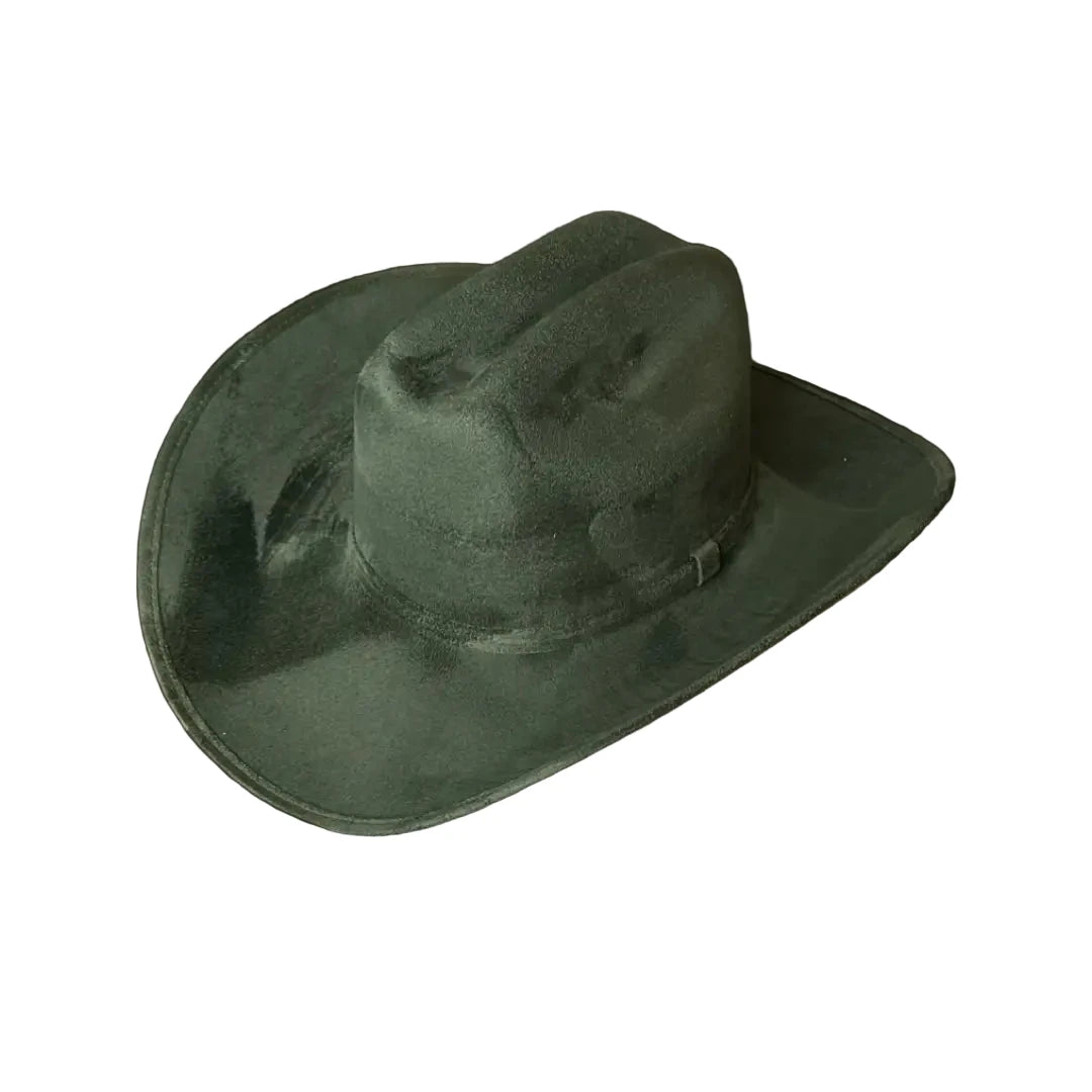 Vegan Suede Cowboy Hat - Cattleman Style Western Hat
