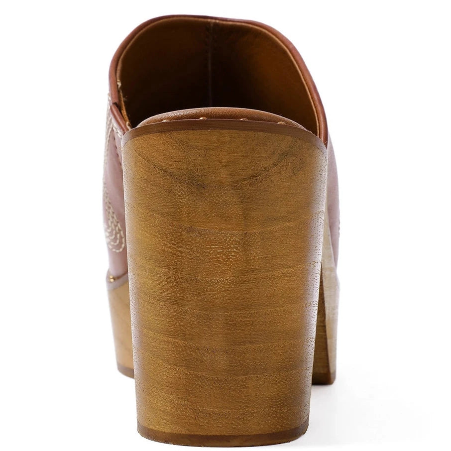 Retro Chic Wooden Platform Clogs